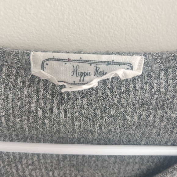 Gray Ribbed Knit Sweater - Picture 2 of 3